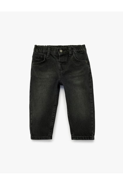 Cep Detaylı Pamuklu Antrasit Erkek Bebek Jean Pantolon 7WMB40001TD