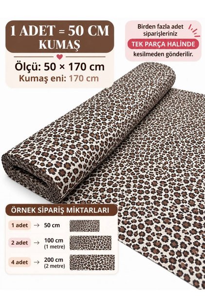 %100 Pamuk Desenli Poplin Kumaş - Çiçekli - (50x170)