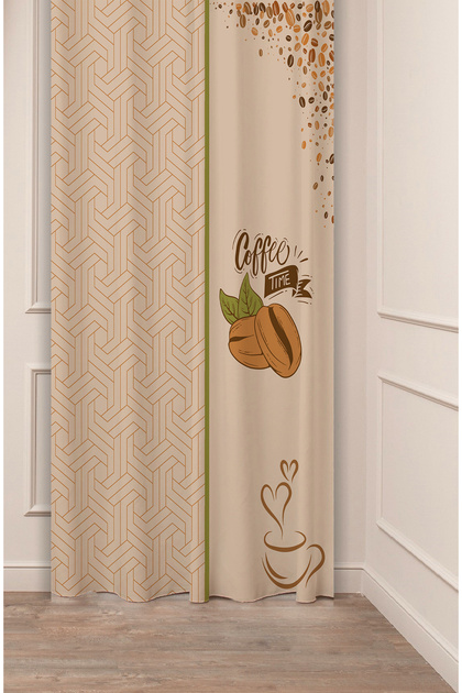 Coffee Kitchen Coffee Bean Sweet Fruit Greenery Patterned Special Design Bohemian (Single Wing) Background Curtain