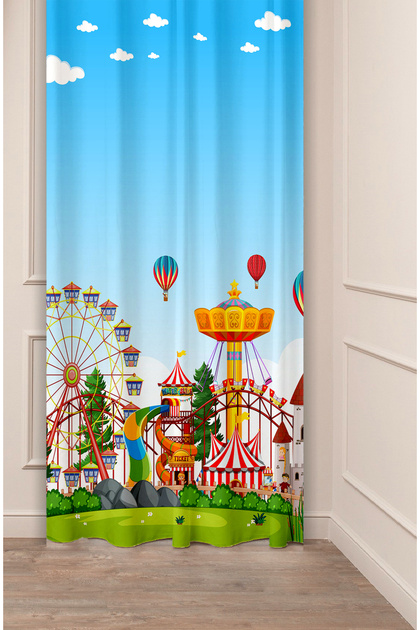 Playpen Toy Special Design Patterned Digital Printed (Single Wing) Children's Room Modern Background Curtain