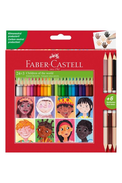 Creioane colorate Faber-Castell 24 + 3 bicolore din piele