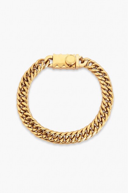 Gold Tone Razor Chain 316L Steel Men's Bracelet