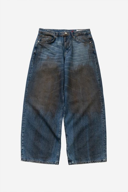 Dirty Washed Super Baggy Blue Men's Jean Pants