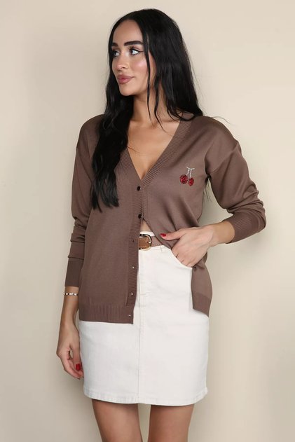 Women's Embroidered Knit Cardigan