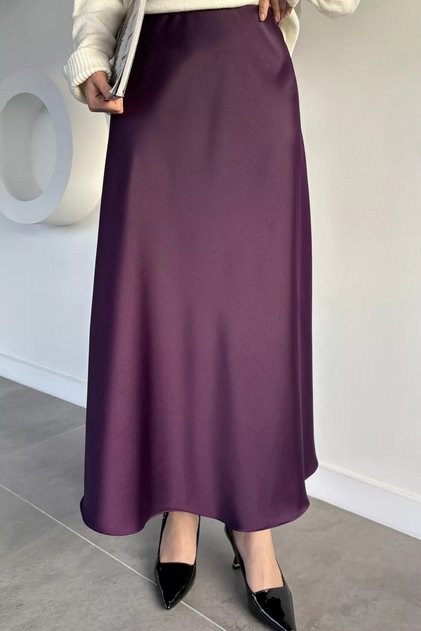 تنورة ساتان إسلامية بخصر مطاطي