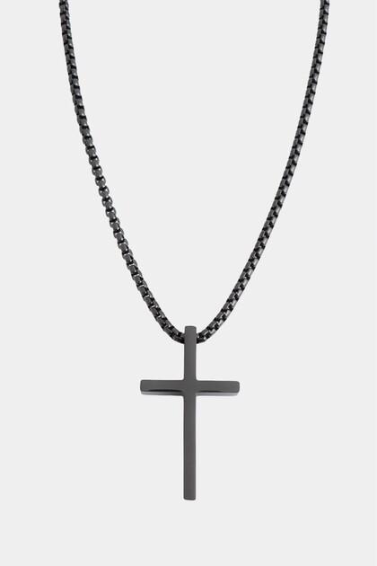 316L Çelik Noir Cross Siyah Erkek Kolye