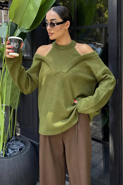 Gülseli Halter Neck Women's Knitwear Blouse