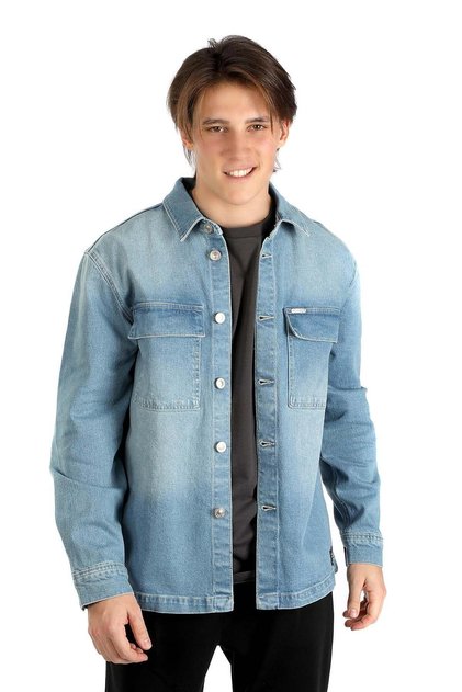 Karela Men's 100% Cotton Jean Shirt Heimdall Blue Light