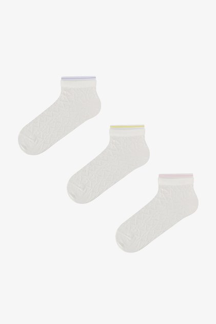 3 Pairs of Nose Stitch-Free Cotton Self-Heated Ankle Detailed Booties Socks