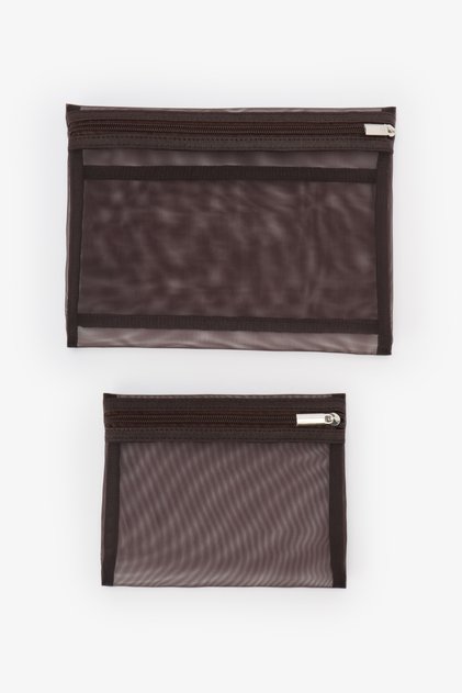 Brown Emma 2-Piece Makeup Bag