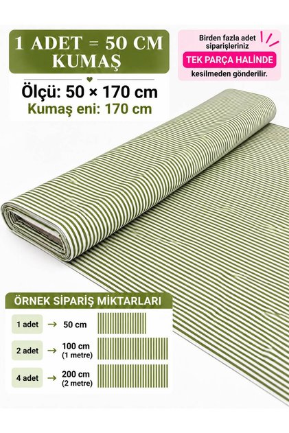 قماش بوبلين منقوش 100% قطن - مخطط - (50×170 سم)