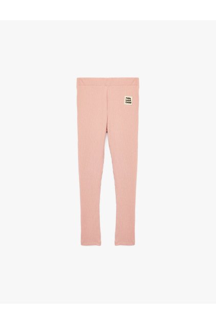 Ribbed Cotton Pink Girls' Tights 7Wkg40004Ak