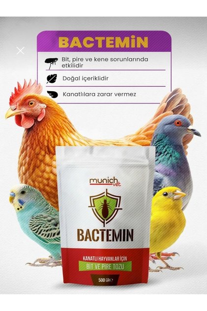 Bactemin Akarsid Doğal Kanatlı Bit Kene Parazit Tozu 500 gr