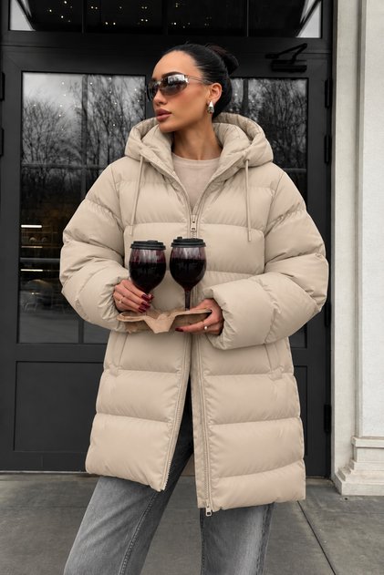 Women's Hooded Zippered Thick Padded Long Puffer Coat