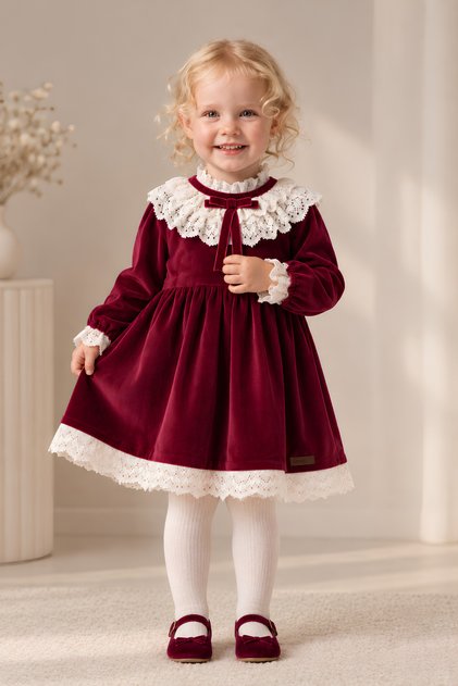 Vintage Baby Dress Queen Dress Baby Girl Cotton Lined Velvet Babyshower-Birthday-Engagement
