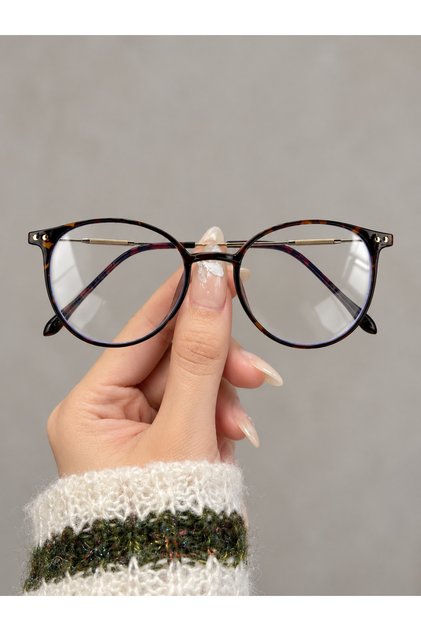 Stephanie 50 Ekartman Unisex Women's and Men's Oval Round Blue Light Blocking Glasses, New Season Leopard Gold Eyewear.