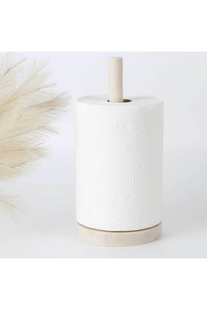 Marble Paper Towel Holder Ecru