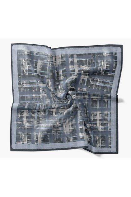 Twill Silk Flow Lines Scarf Army Green 90X90