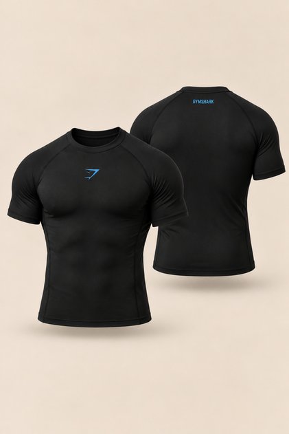 Gymshark Premium Compression Short-Sleeve T-Shirt | Slim Fit Sports Bodysuit, Fitness, Lycra, Breathable.