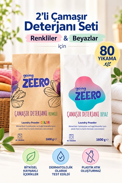 2'li Çamaşır Deterjanı Seti - Renkliler & Beyazlar için
