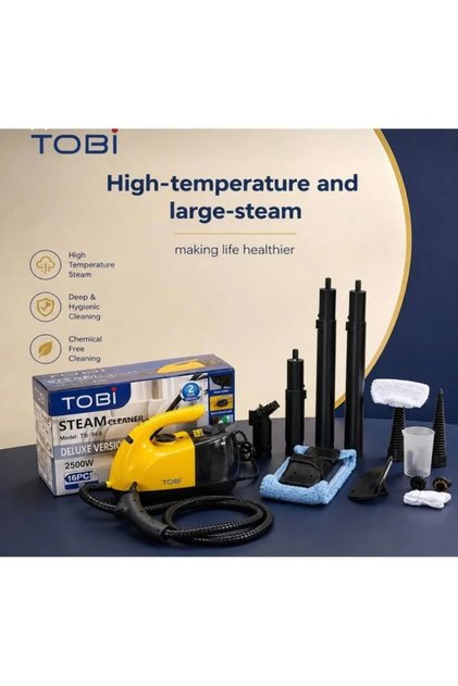 Multi-Function Steam Cleaner Deluxe Version with 16-Piece Accessory Set, Adjustable Steam Output and Floor Cleaning Attachments
