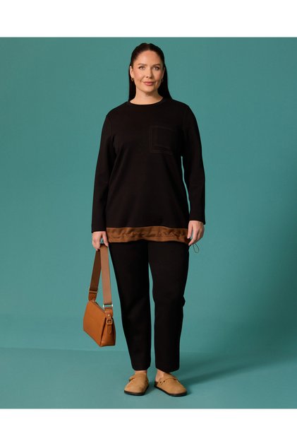 Büyük Beden Cep Detaylı Sweatshirt