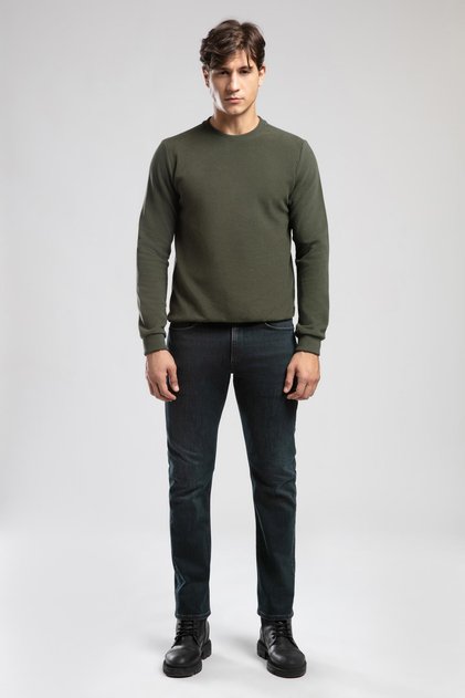 Newdiagonal men's crew neck sweatshirt - green