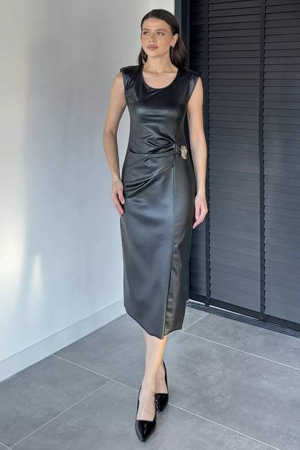 Leather Dress with Velvet Lining and Padding