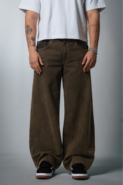 Earthcore Wide Leg Super Baggy Brown Men's Jean Pants