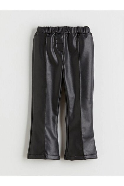 Elastic Waist Leather Look Girls' Trousers (W5)