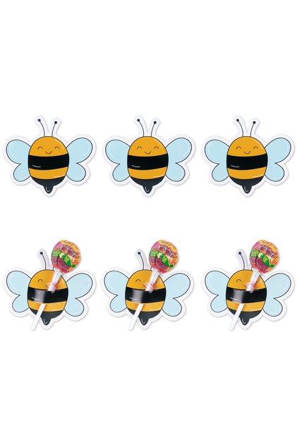 style B 50pcs cartoon Bee shape Lollipop Holder Cards DIY Candy Wrapping Cards for Children's Day Gi