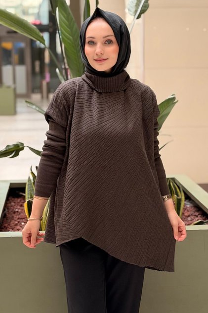 Turtleneck Bat Sleeve Knitwear Tunic