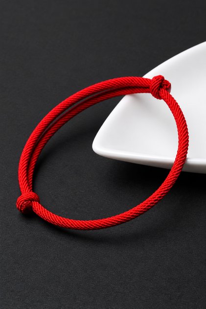 Adjustable Red Color Premium Rope Bracelet