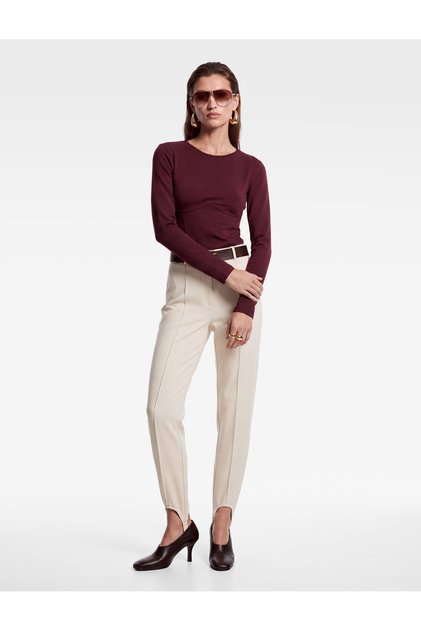 Underwire Corset Detailed Crew Neck Slim Fit Long Sleeve T-Shirt