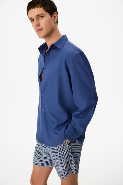 Men's Navy Blue Midnigt Air Long Sleeve Shirt