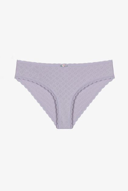 Lilac Pointel Heart Patterned Slip Panties