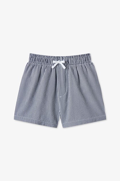 Boy's Navy Tissue Striped Shorts