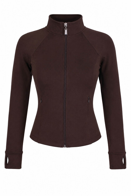 Zippered Brown Women's Jacket 7328