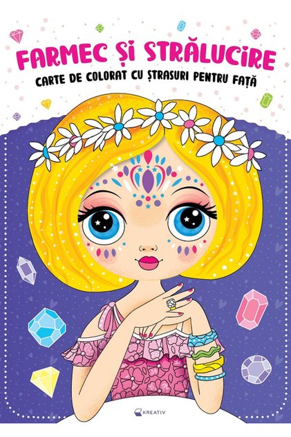 Farmec si stralucire, Carte de colorat cu strasuri pentru fata
