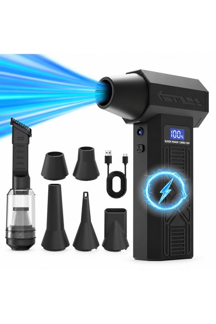 Suflanta aer comprimat portabila, 120000 RPM, 52 m/s, 4 trepte, acumulator 5200 mAh
