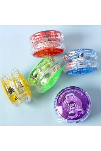 Led Işıklı Yanıp Sönen Rengarenk Yoyo İpli Topaç Çek Bırak Denge Yoyo Oyuncak 1 Adet