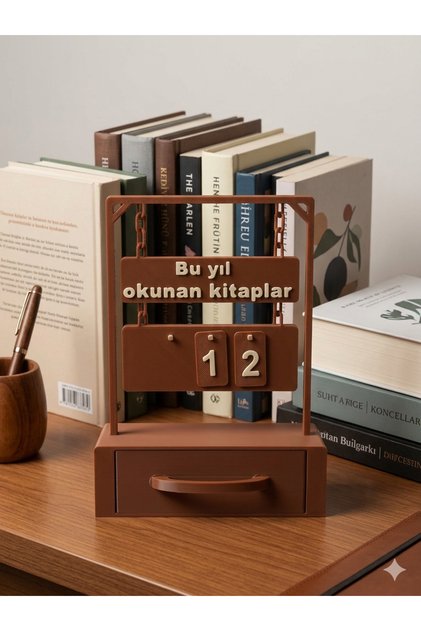Dekoratif Kitap Okuma Sayacı Kitaplık Aksesuarı Hediyelik Obje