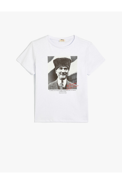 Ataturk Printed T-Shirt Short Sleeve Crew Neck Cotton