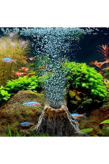 Fish Tank Aquarium Volcano Shape Air Bubble Stone Oxygen Pump Decoration Ring Stone Tank Plate A...