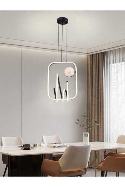 مصباح معلق LED عصري 6124-2 – 3 مستويات إضاءة، طاقة 116 واط، طول قابل للتعديل (80 سم)
