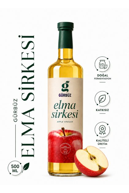 Organik Elma Sirkesi Doğal Fermantasyon 500 ML