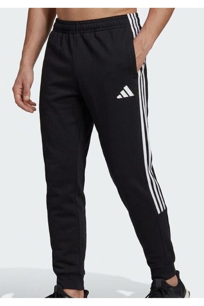 Men's black cotton casual jogger sweatpants, comfortable fit, with pockets.