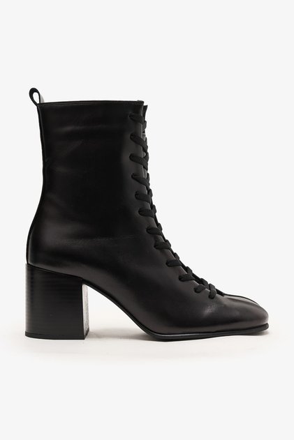 Bristol Black Leather Women's Heeled Boots