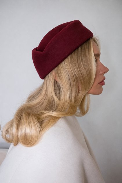 Pillbox Wool Stewardess Hat