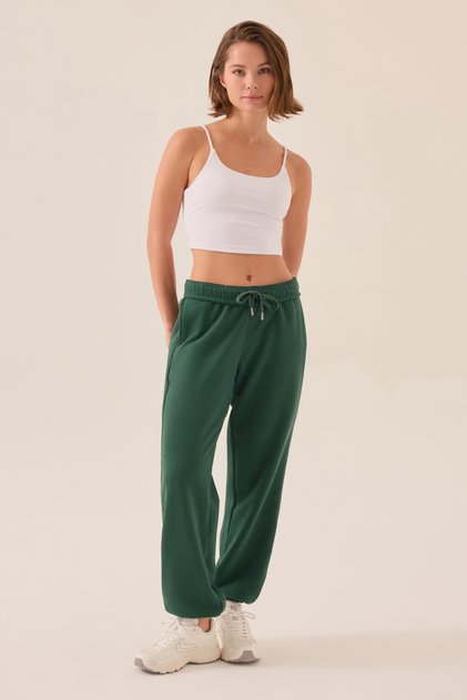 x Melodi Green Cotton Loose Fit Jogger Pants New Reversible